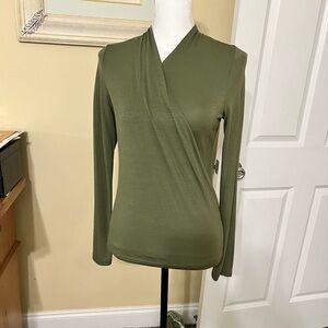 Olive Green Surplice Top